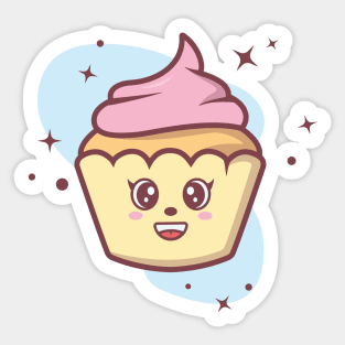 Pastel and cute cupcake Sticker